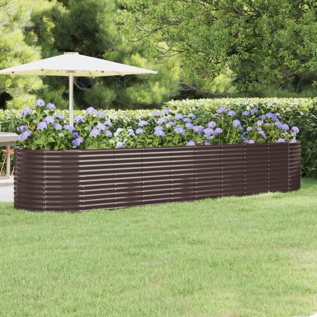 Hochbeet Verzinkter Stahl 396X100X68 Cm Braun