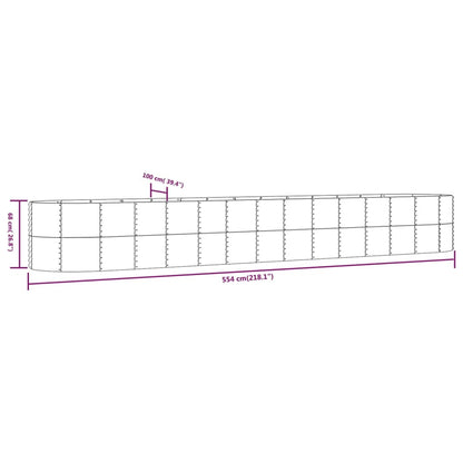 Hochbeet N 554X100X68 Cm Pulverbeschichteter Stahl