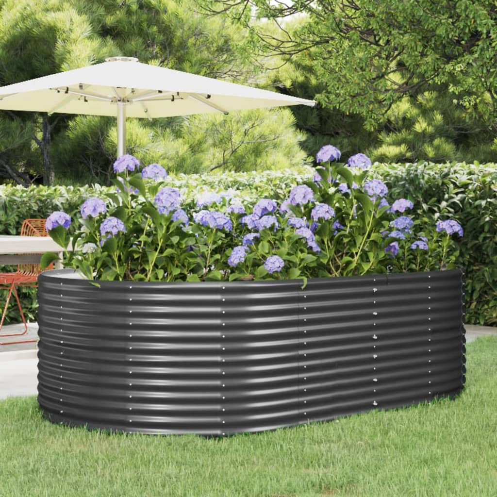 Garten-Hochbeet 212 X 140 X 68 Cm Verzinkter Stahl