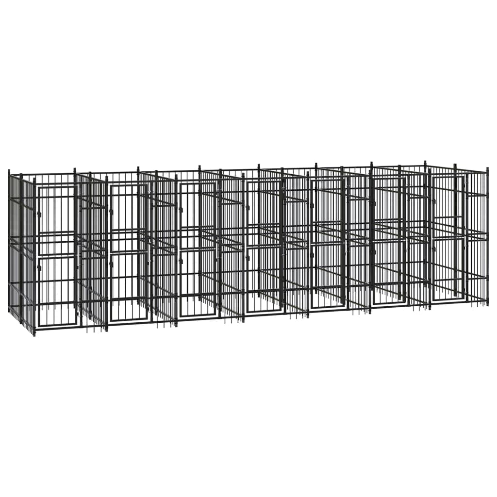 Outdoor-Hundezwinger Stahl 12,9 M²