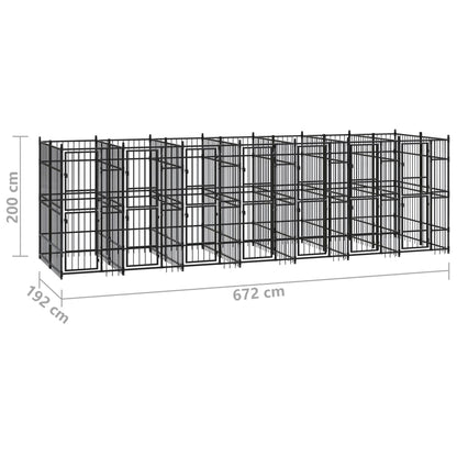 Outdoor-Hundezwinger Stahl 12,9 M²