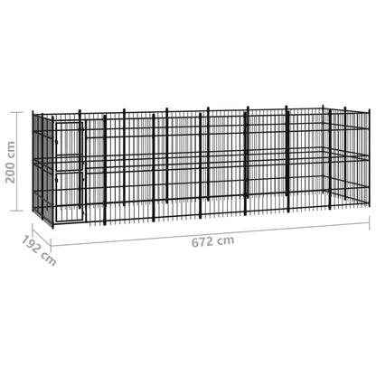 Outdoor-Hundezwinger Stahl 12,9 M²