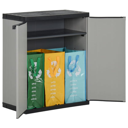 Mülltonnenbox Grau Und Schwarz 68X40X85 Cm Pp