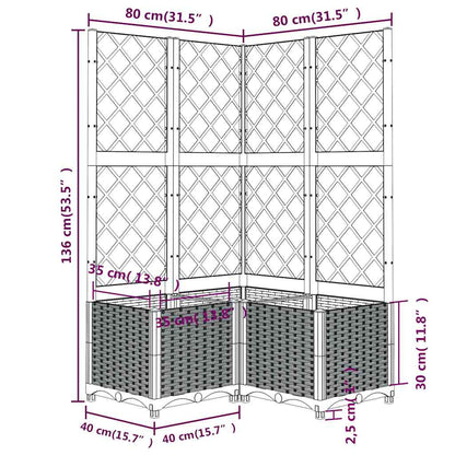Pflanzkübel Mit Rankgitter 80X80X136 Cm Pp