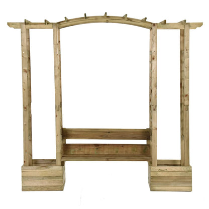 Garten-Pergola Mit Bank & Pflanzkübeln Kiefernholz Imprägniert