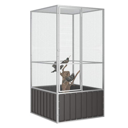 Vogelkäfig 111X107X211,5 Cm Verzinkter Stahl
