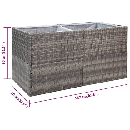 Pflanzkübel 157X80X80 Cm Poly Rattan