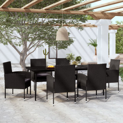 7-Tlg. Garten-Essgruppe Schwarz
