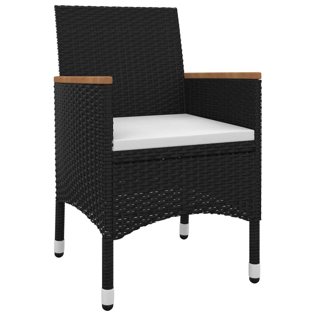9-Tlg. Garten-Essgruppe Mit Kissen Poly Rattan Und Glas