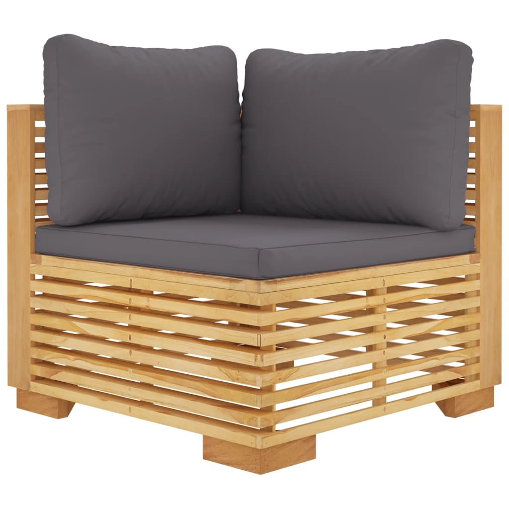 8-Tlg. Garten-Lounge-Set Mit Kissen Massivholz Teak