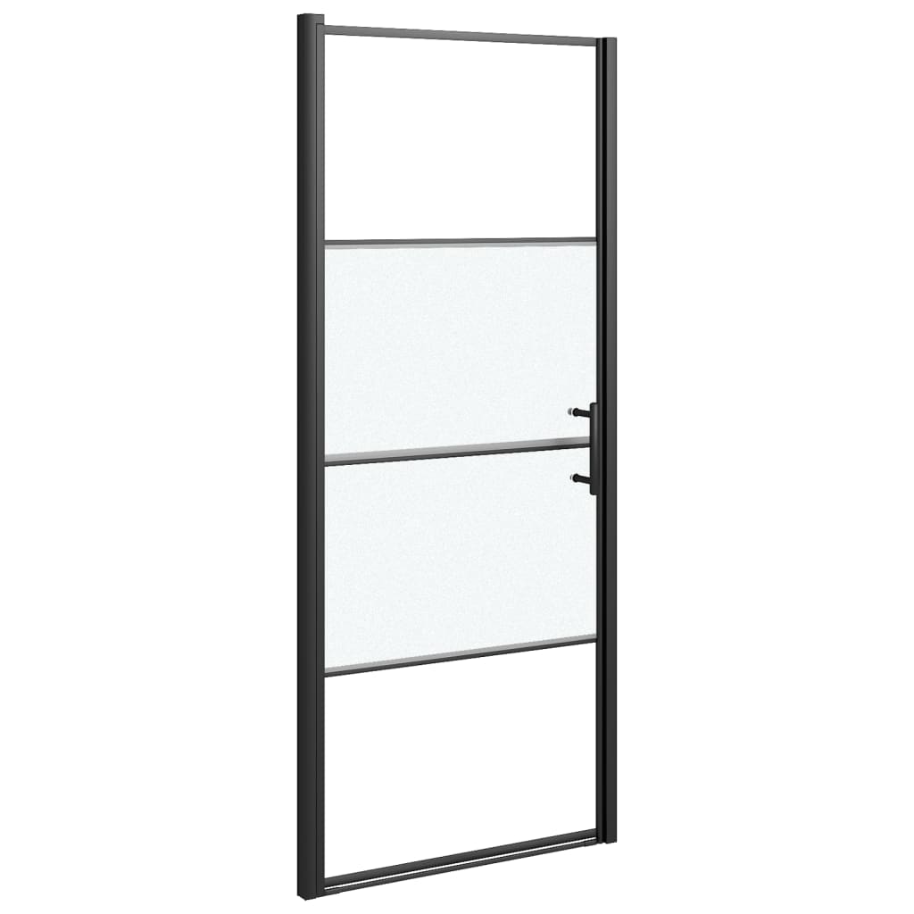 Duschtür Halbmatt Hartglas Schwarz
