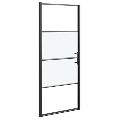 Duschtür Halbmatt Hartglas Schwarz