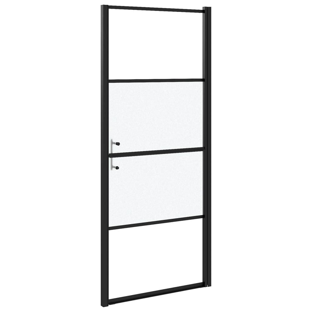 Duschtür Halbmatt Hartglas Schwarz