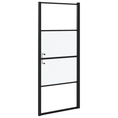 Duschtür Halbmatt Hartglas Schwarz