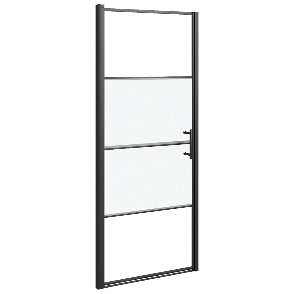 Duschtür Halbmatt Hartglas Schwarz
