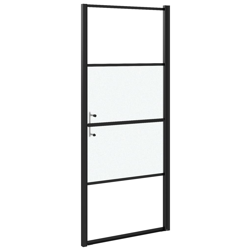 Duschtür Halbmatt Hartglas Schwarz