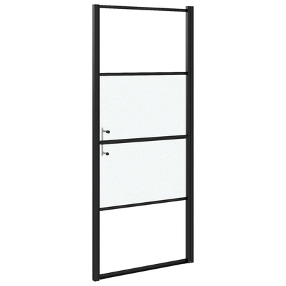 Duschtür Halbmatt Hartglas Schwarz