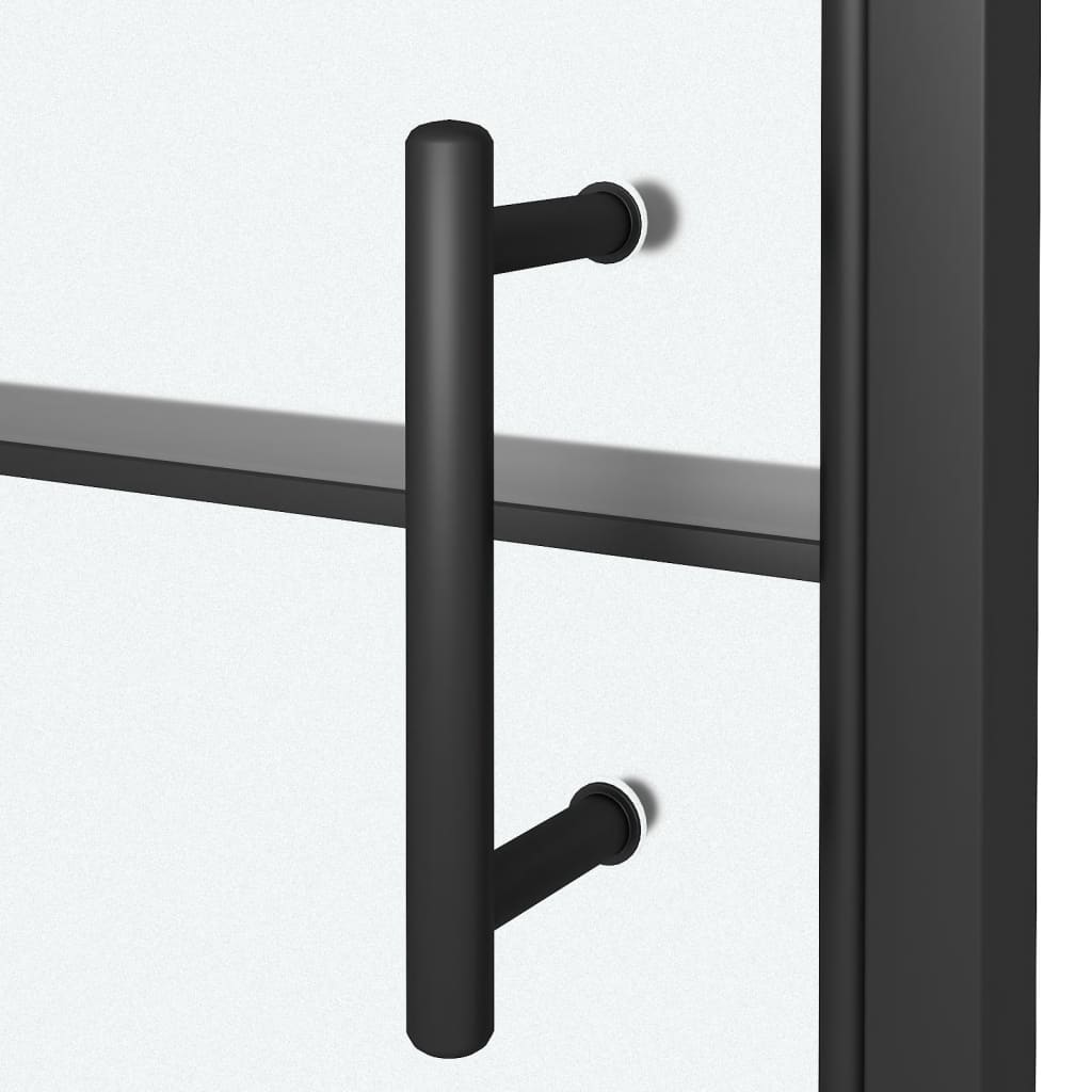 Duschtür Halbmatt Hartglas Schwarz