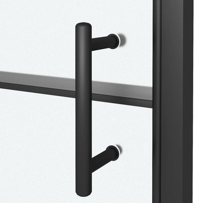 Duschtür Halbmatt Hartglas Schwarz