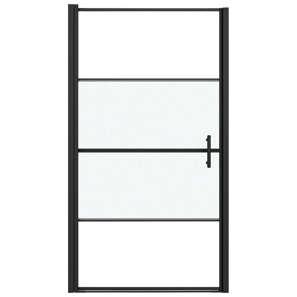 Duschtür Halbmatt Hartglas Schwarz