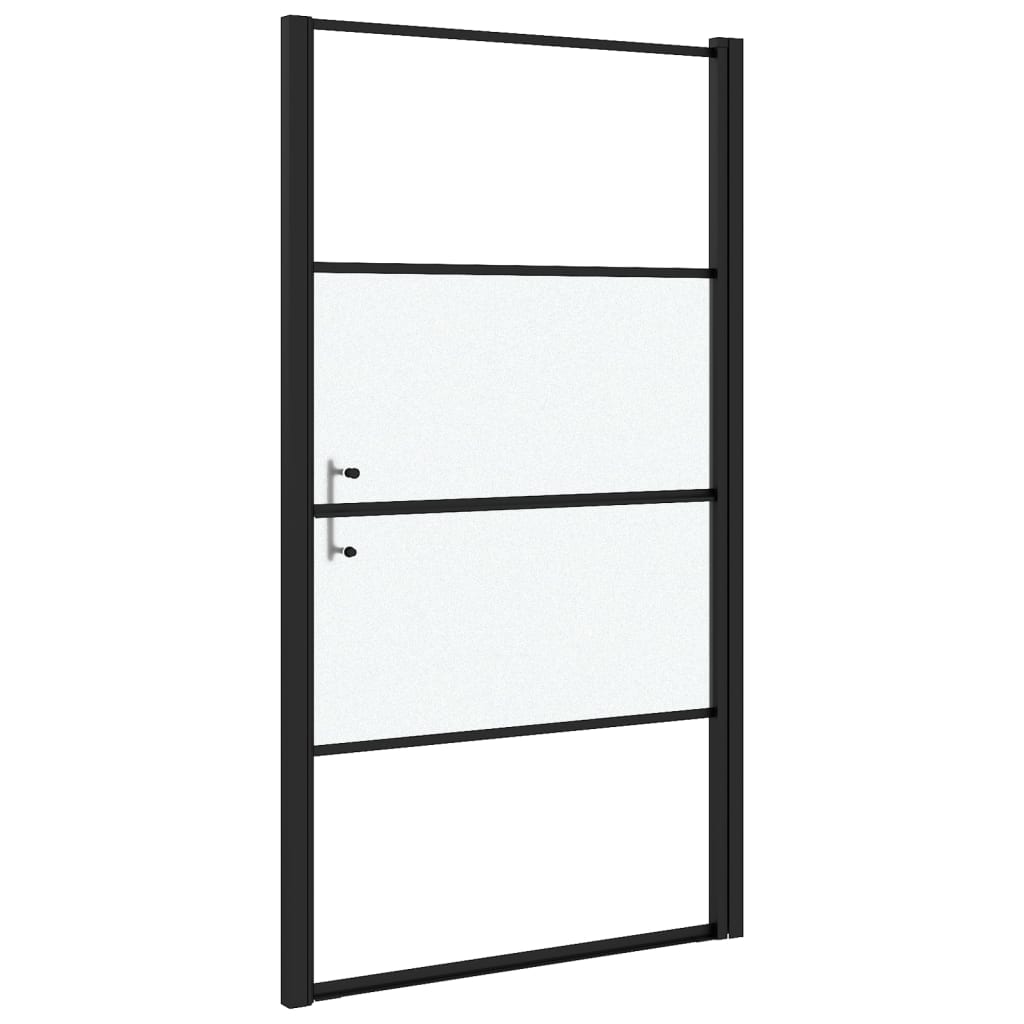 Duschtür Halbmatt Hartglas Schwarz