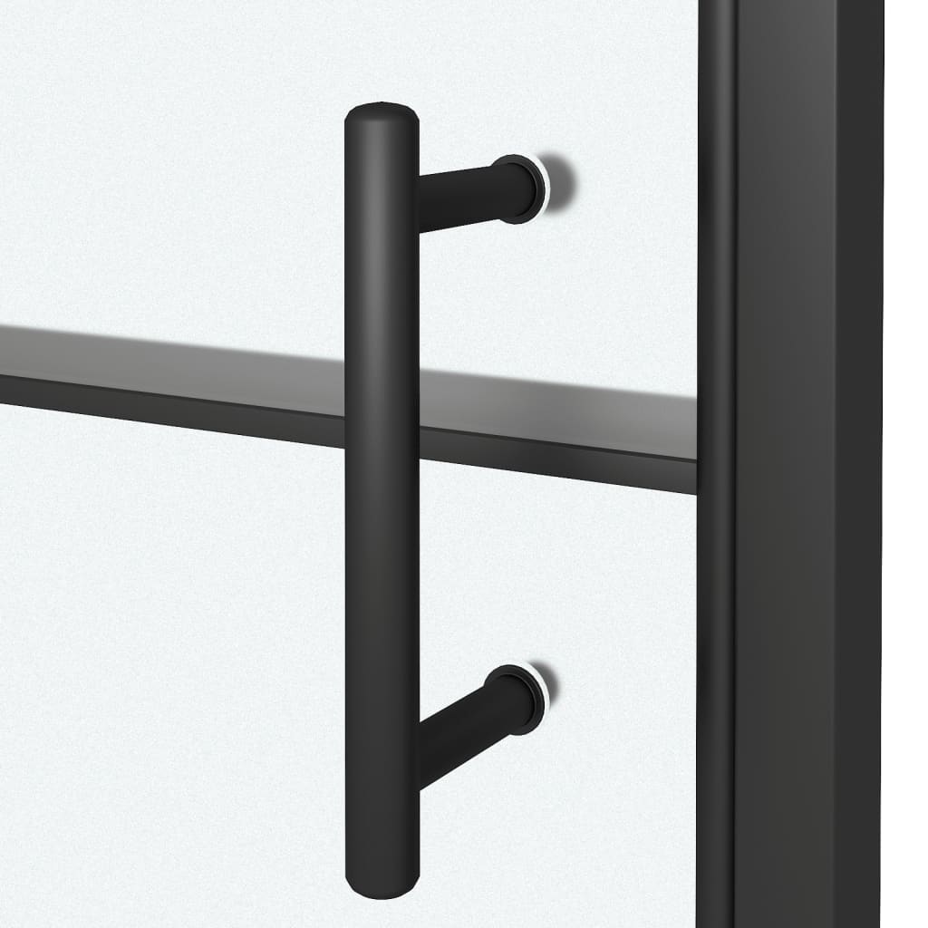Duschtür Halbmatt Hartglas Schwarz
