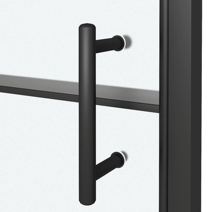 Duschtür Halbmatt Hartglas Schwarz