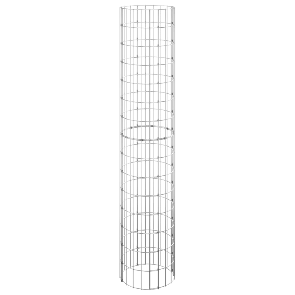 Gabionen-Hochbeete 3 Stk. Rund Verzinkter Stahl Ø30X150 Cm