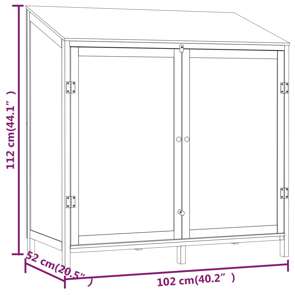 Geräteschuppen 102X52X112 Cm Massivholz Tanne