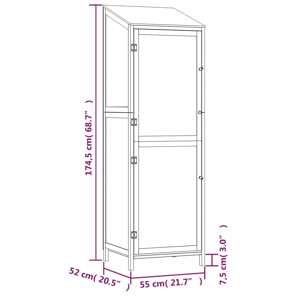 Geräteschuppen 55X52X174,5 Cm Massivholz Tanne