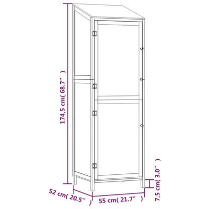 Geräteschuppen 55X52X174,5 Cm Massivholz Tanne