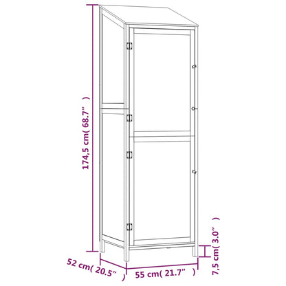 Geräteschuppen 55X52X174,5 Cm Massivholz Tanne