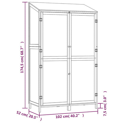 Geräteschuppen 102X52X174,5 Cm Massivholz Tanne