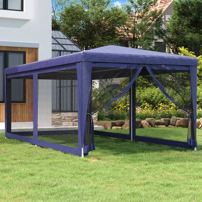 Partyzelt Mit 10 Mesh-Seitenteilen 6X4 M Hdpe