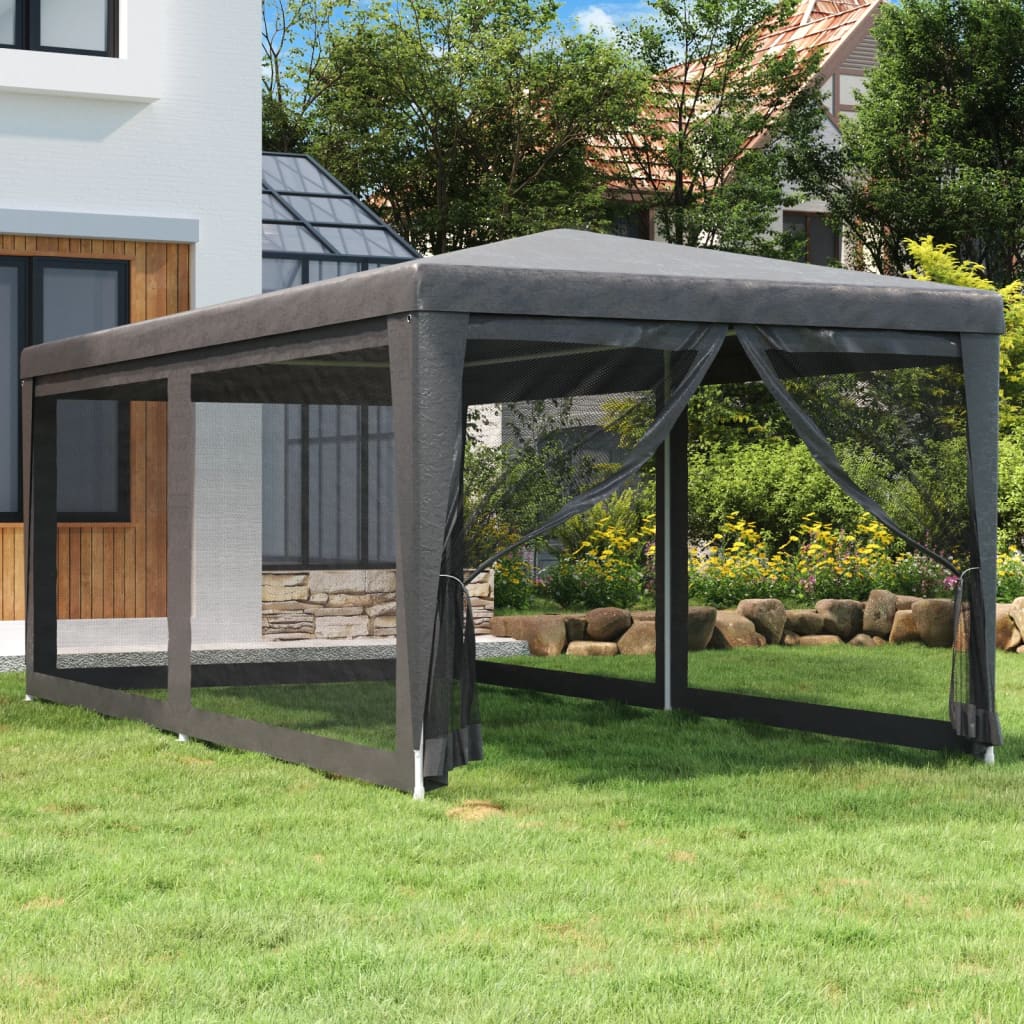 Partyzelt Mit 10 Mesh-Seitenteilen 6X4 M Hdpe