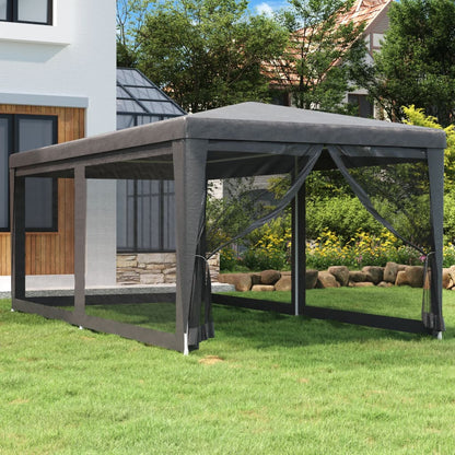 Partyzelt Mit 10 Mesh-Seitenteilen 6X4 M Hdpe