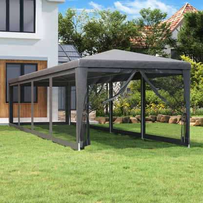 Partyzelt Mit 10 Mesh-Seitenteilen 6X4 M Hdpe