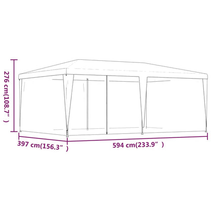 Partyzelt Mit 6 Mesh-Seitenwänden Grün 6X4 M Hdpe