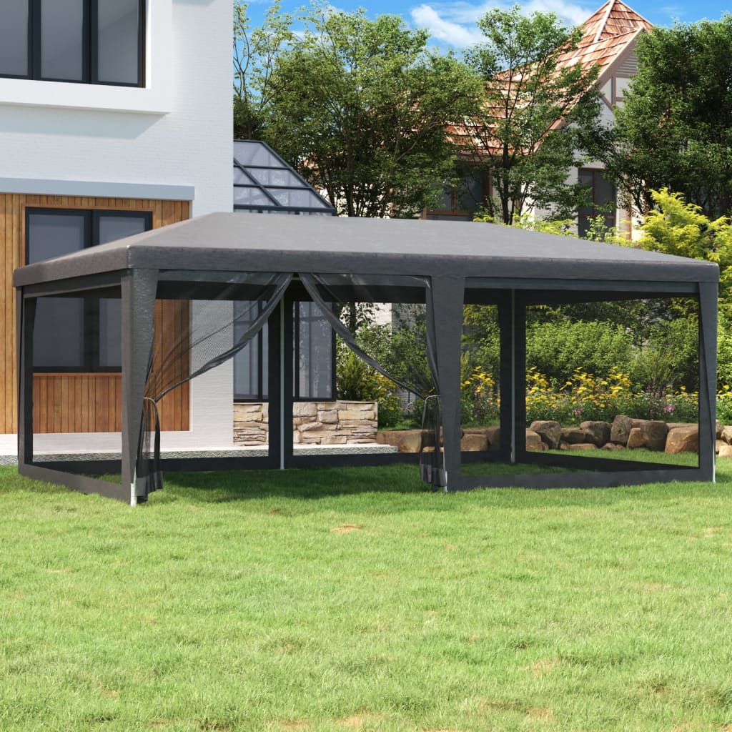 Partyzelt Mit 10 Mesh-Seitenteilen 6X4 M Hdpe