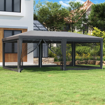 Partyzelt Mit 10 Mesh-Seitenteilen 6X4 M Hdpe