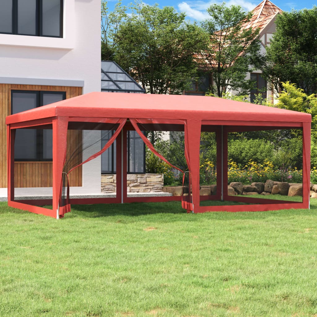 Partyzelt Mit 10 Mesh-Seitenteilen 6X4 M Hdpe