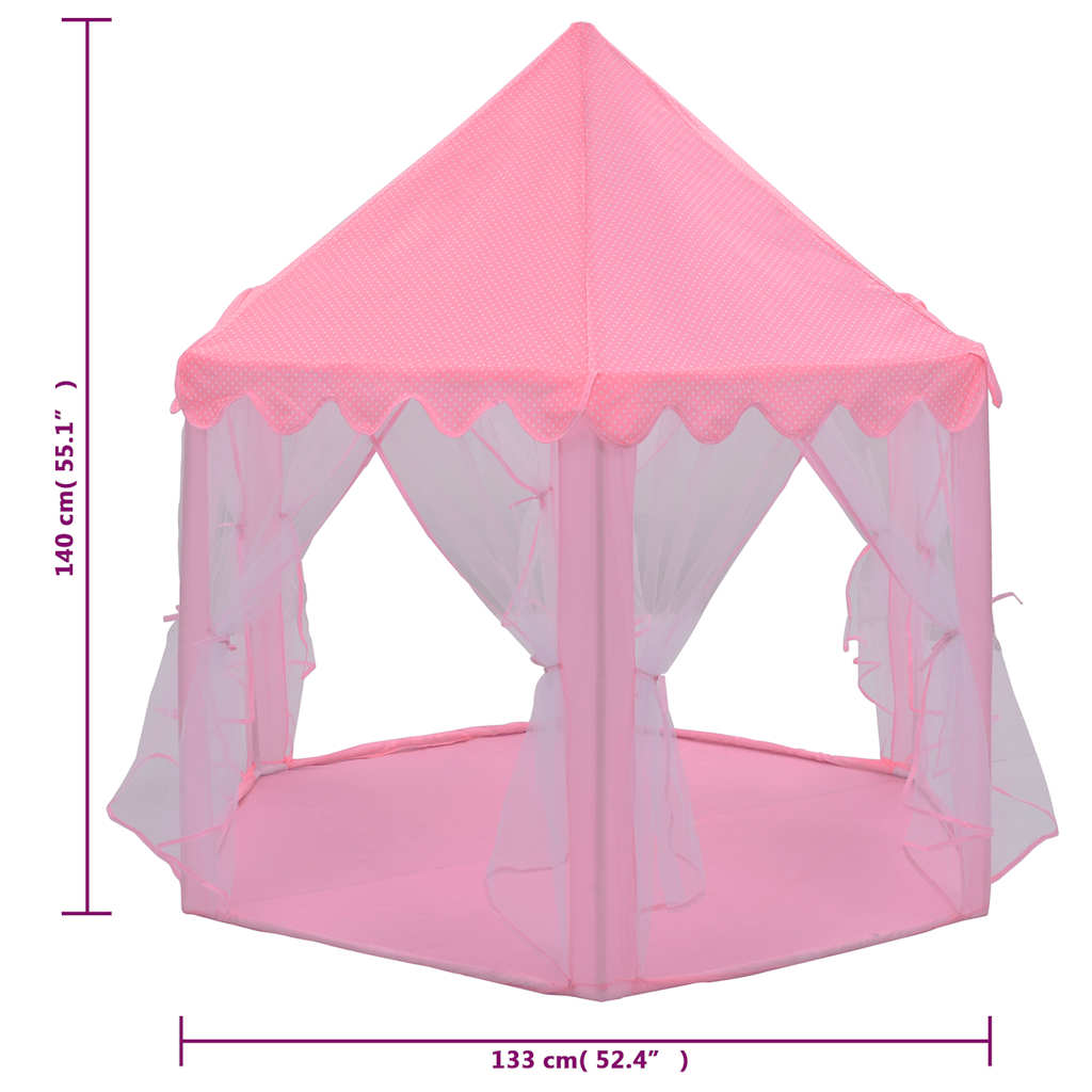 Prinzessin-Spielzelt Mit 250 Bällen Rosa 133X140 Cm