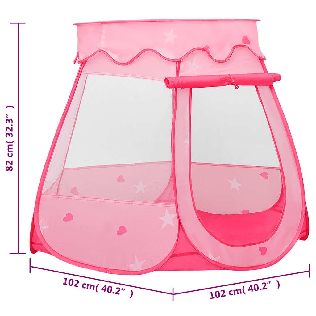 Kinder-Spielzelt Mit 250 Bällen Rosa 102X102X82 Cm