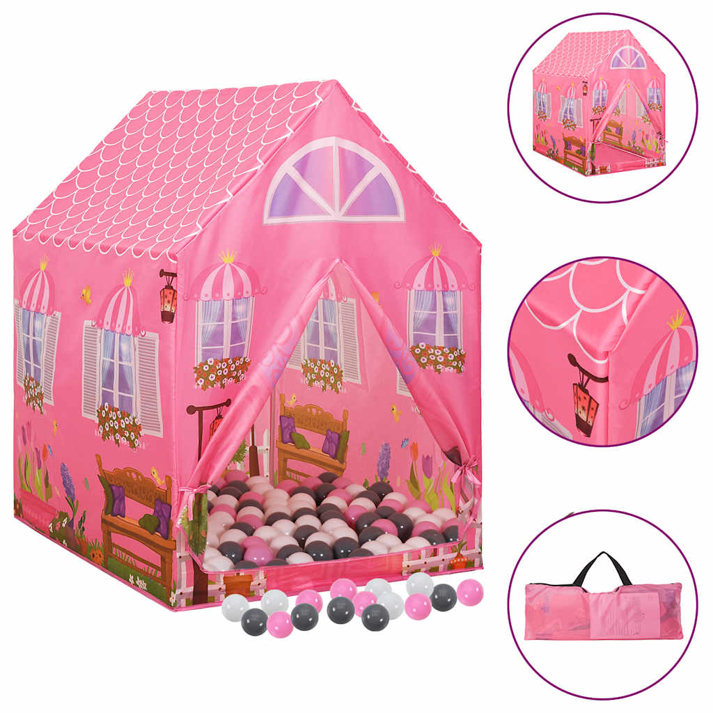 Kinder-Spielzelt Mit 250 Bällen Rosa 69X94X104 Cm