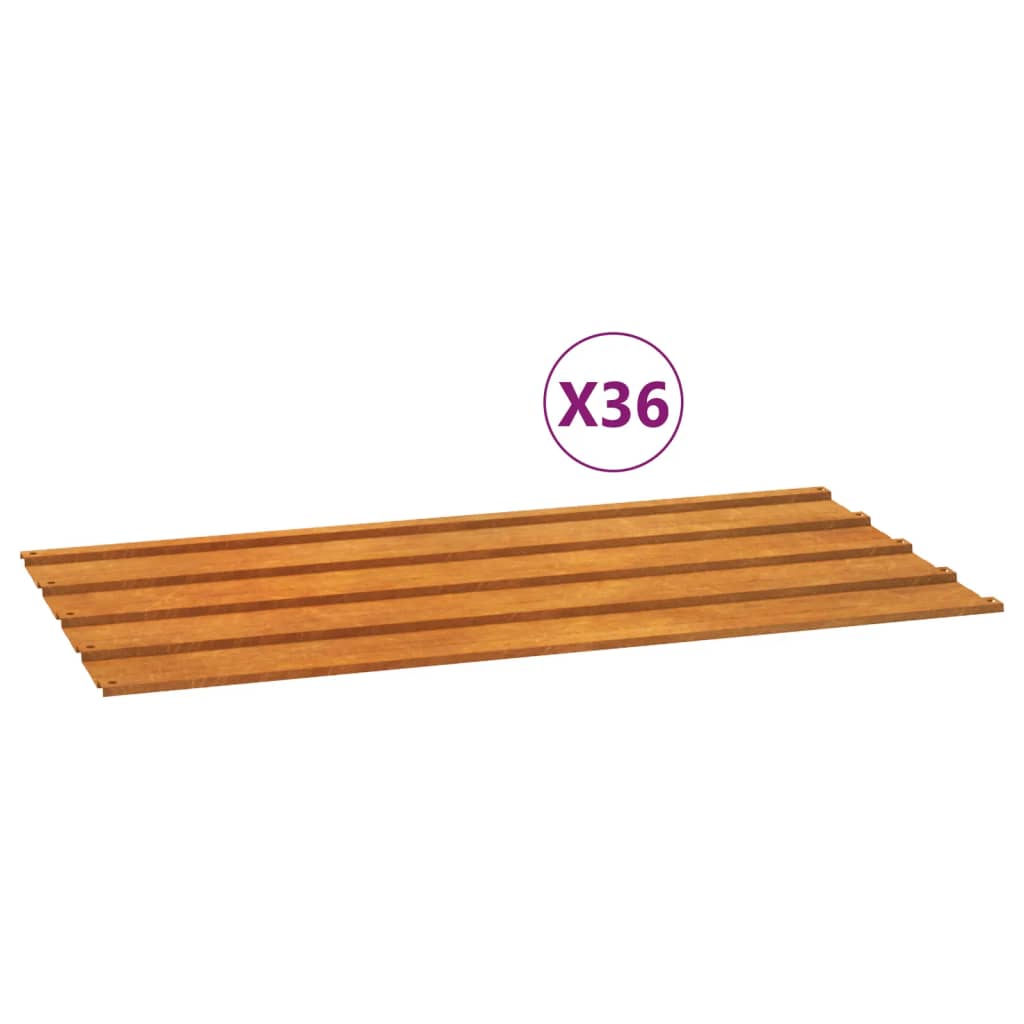 Dachplatten 12 Stk. Rostig Cortenstahl