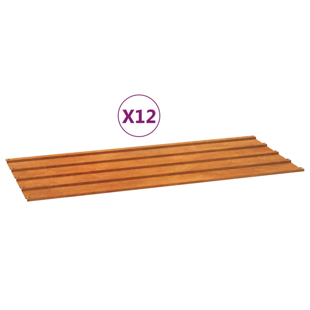 Dachplatten 12 Stk. Rostig Cortenstahl