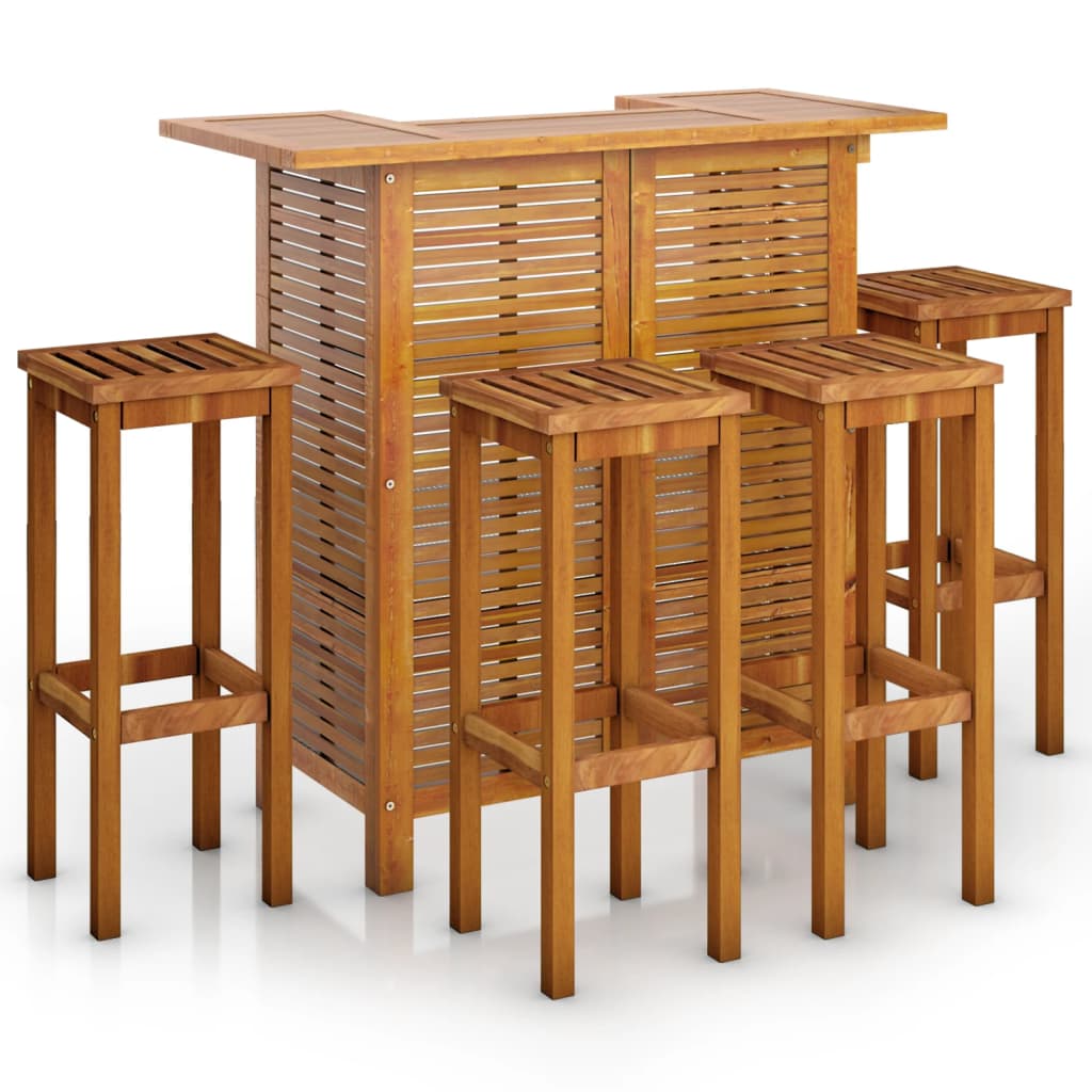5-Tlg. Gartenbar-Set Massivholz Akazie