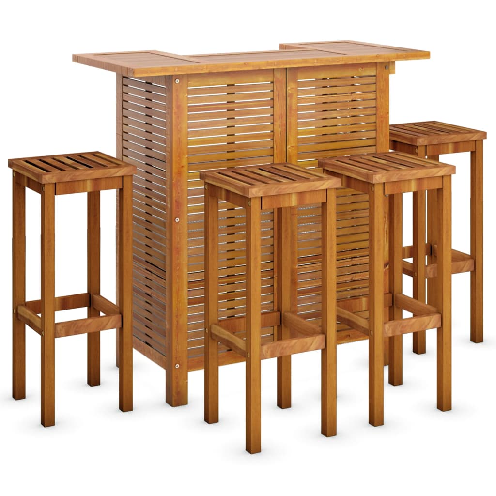5-Tlg. Gartenbar-Set Massivholz Akazie