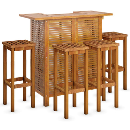 5-Tlg. Gartenbar-Set Massivholz Akazie