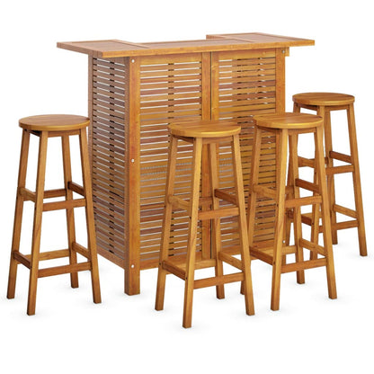 5-Tlg. Gartenbar-Set Massivholz Akazie